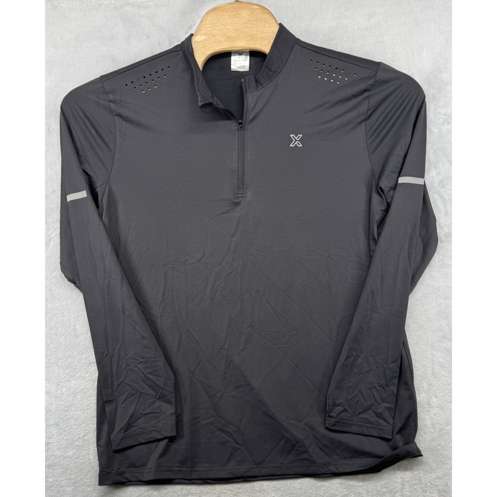 Body Helix Long Sleeve 1/4 Quarter-Zip Performance Shirt Gray Men's Size L